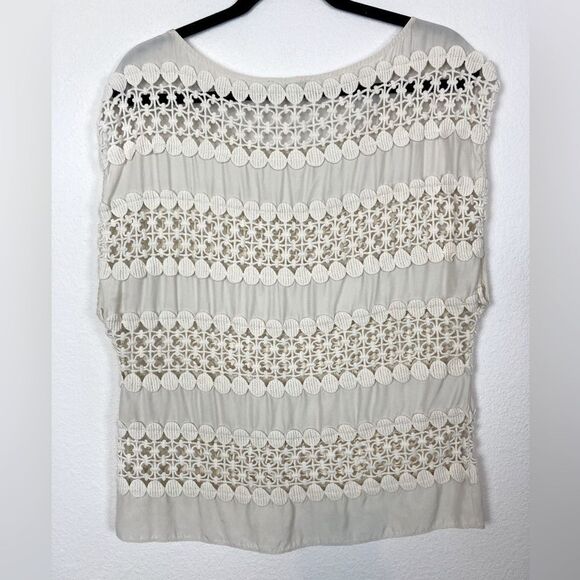 The Addison Story Anthropologie Silk & Cotton Crochet Women's Top - Picture 2 of 10